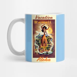 Vintage Hawaii travel Poster 1940s Mug